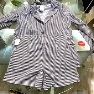 Set of stripe short and strip blazer